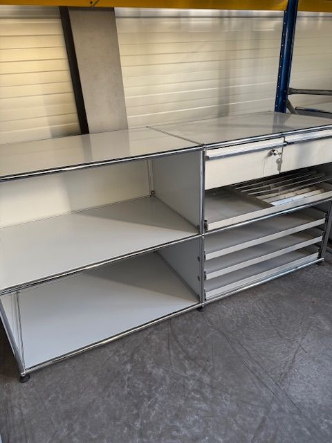 USM Orga Möbel mit Anbau, lichtgrau, gebraucht