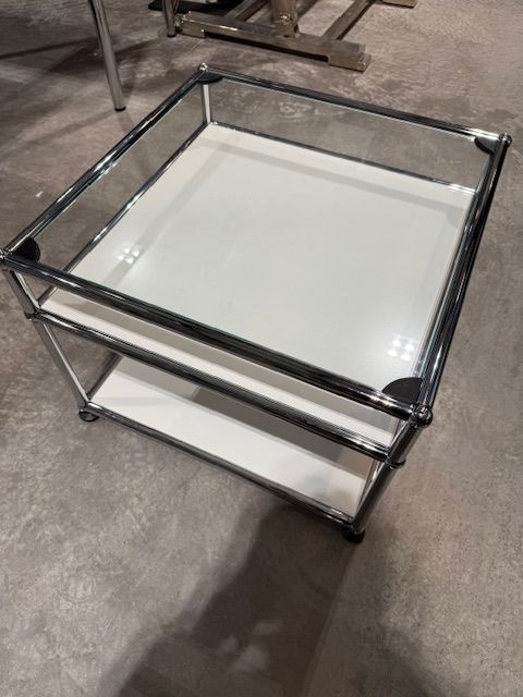 ​USM Haller Couch-/Beistelltisch, weiss/Glas, gebraucht