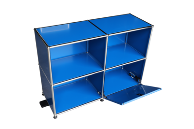 USM E Regal mit Klappe, enzianblau, gebraucht
