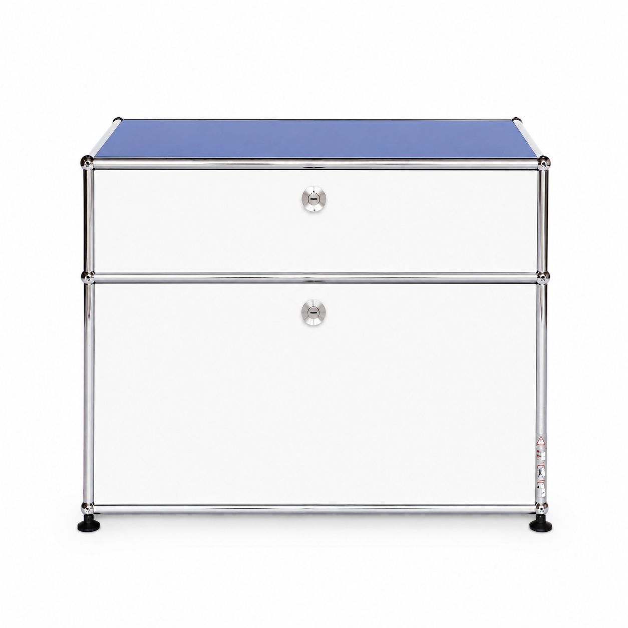 USM HALLER Kommode, enzianblau/weiss, Ausstellungsmodell
