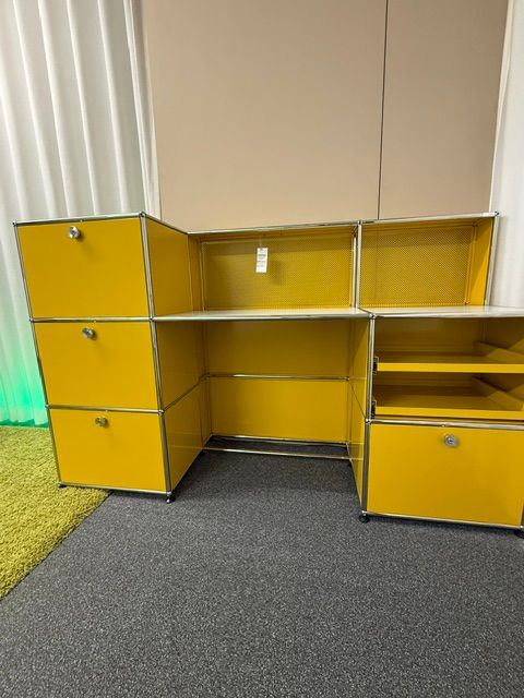 USM HALLER Arbeitsplatz, gelb, Ausstellungsmodell