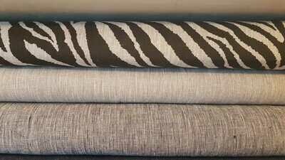 Linen / cotton blend Zebra Print fabric for dressmaking