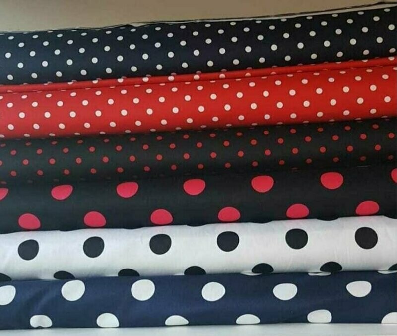 Cotton Sateen Polka Dots.