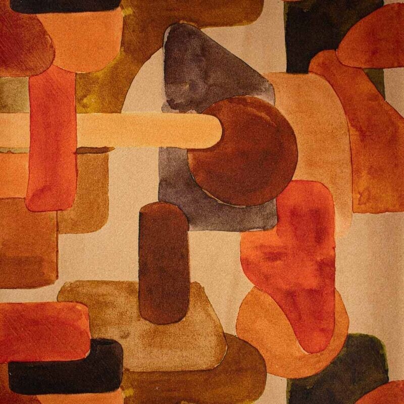 Coat fabric Glasgow Print Luxury Coating  - Abstract design Autumnal colours
