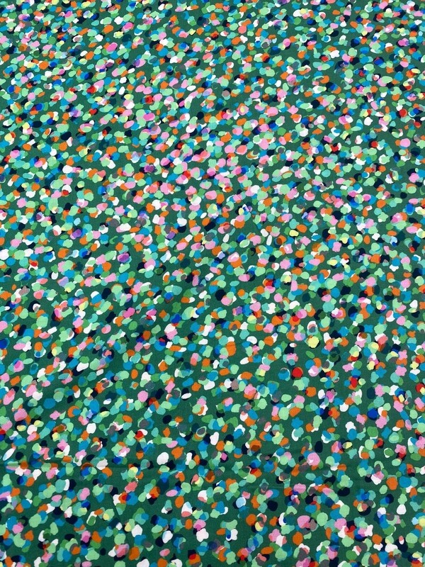 Green Rayon  Party Spot  dress  fabric