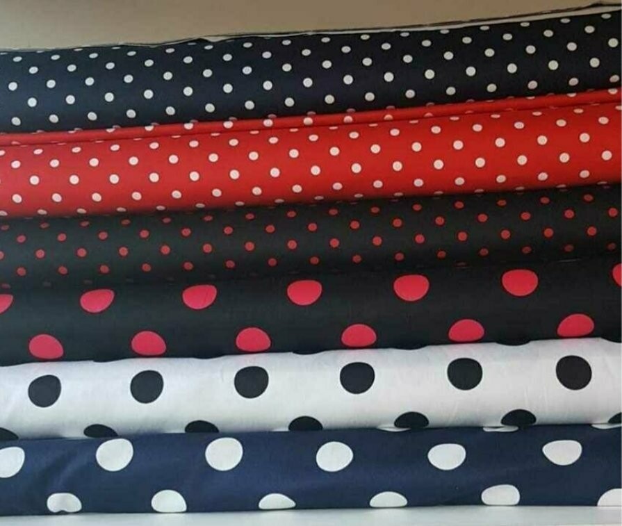 Cotton Sateen Polka Dots. Cotton Sateen Polka Dots.