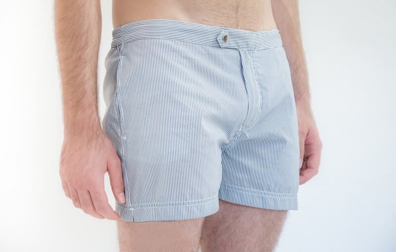 Arta Style Swim short Vertical Stripes White Navy