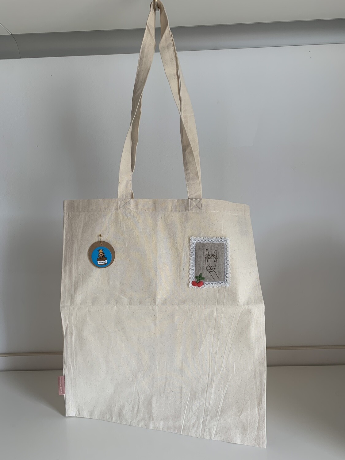 Tote Bag Sac en toile brodé alpaga
