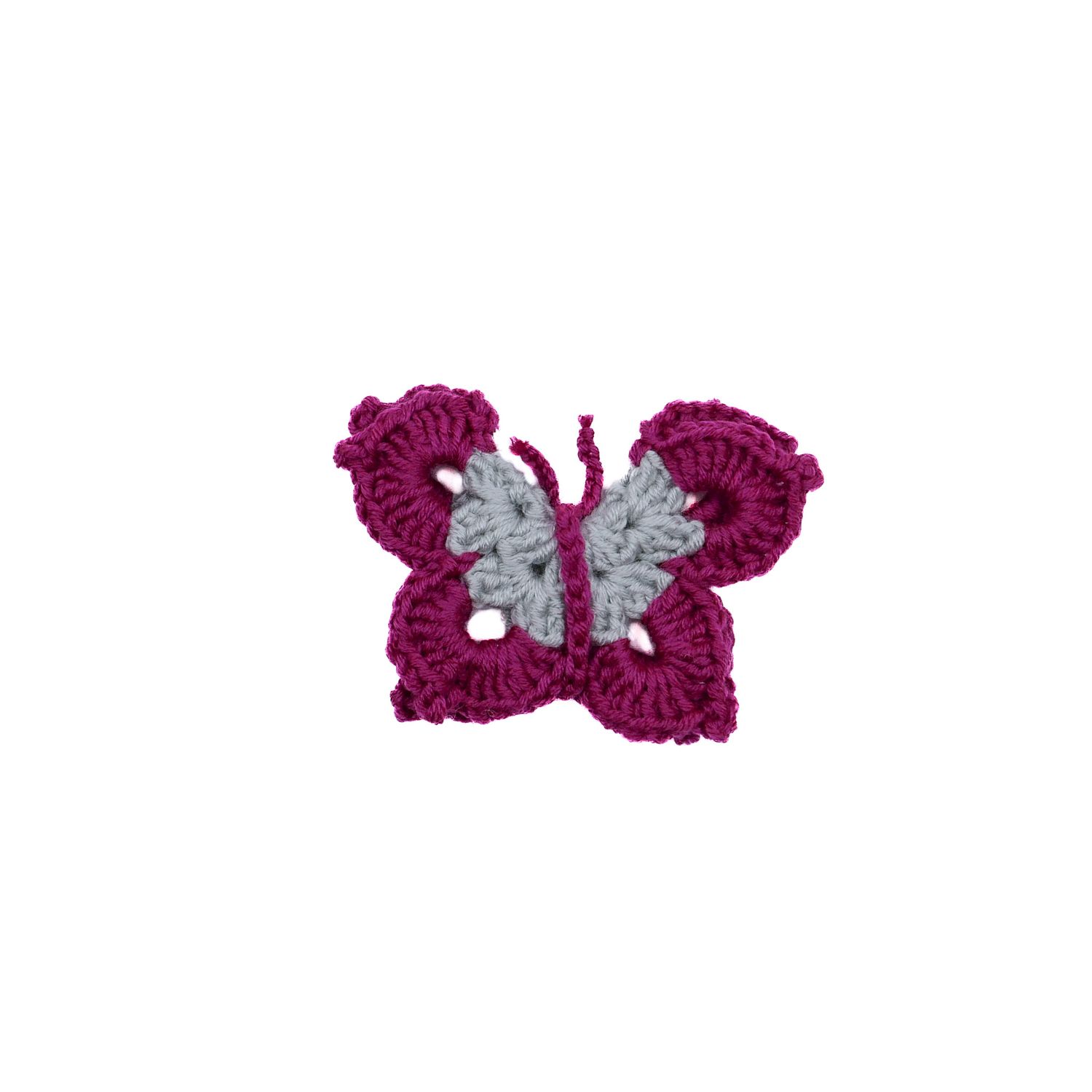 Papillon en coton rose et gris
