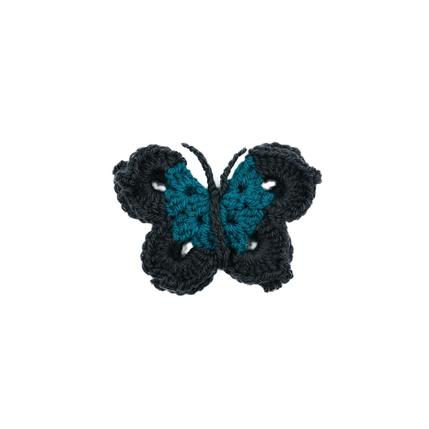 Papillon en coton gris foncé et vert