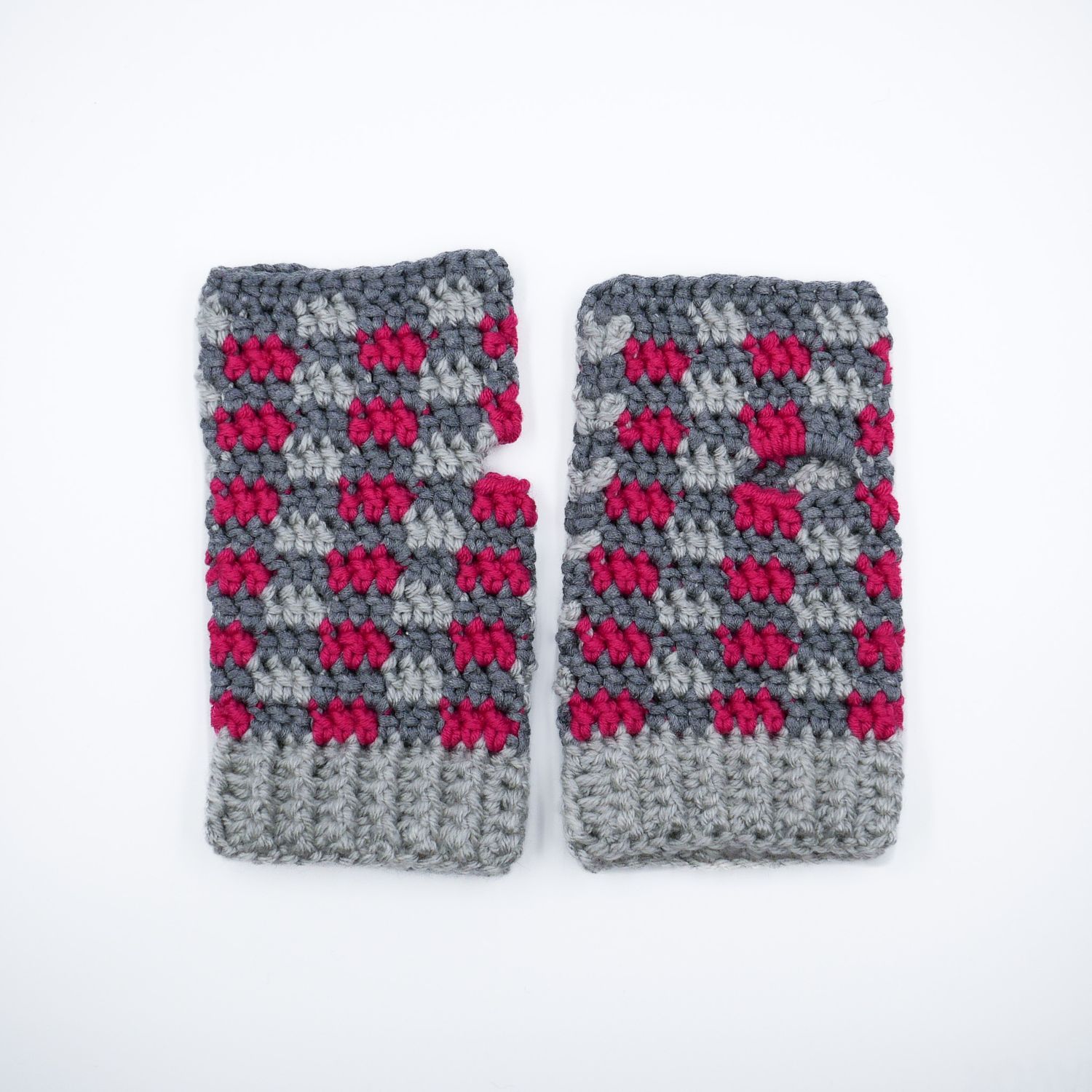 Mitaine gris et rose