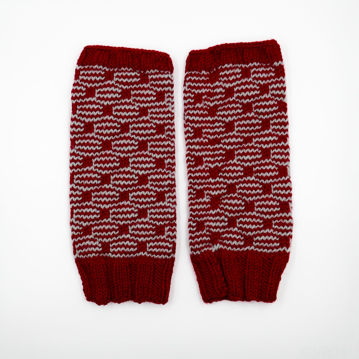 Mitaine rouge et blanc