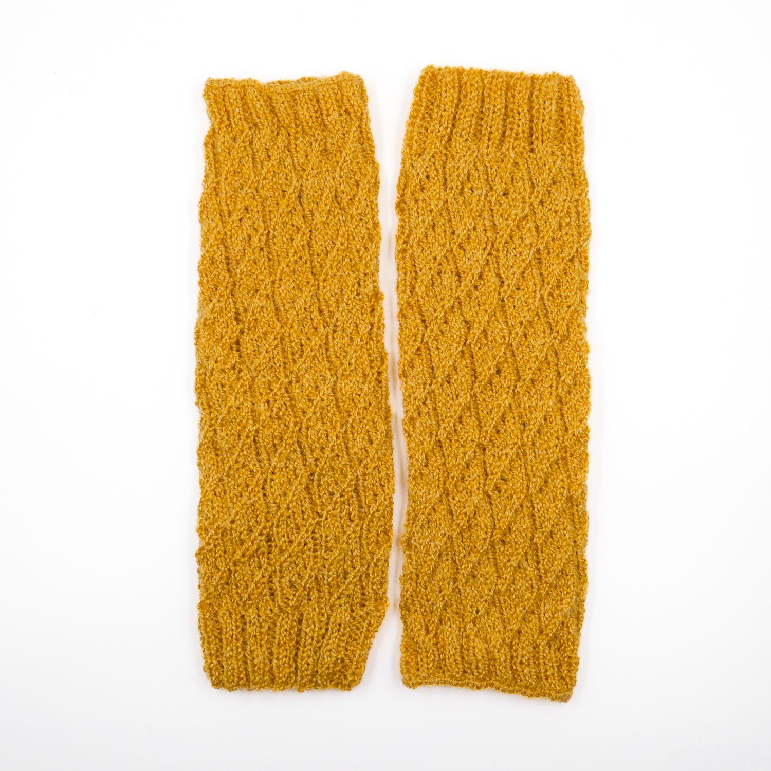 Mitaine tricotée moutarde