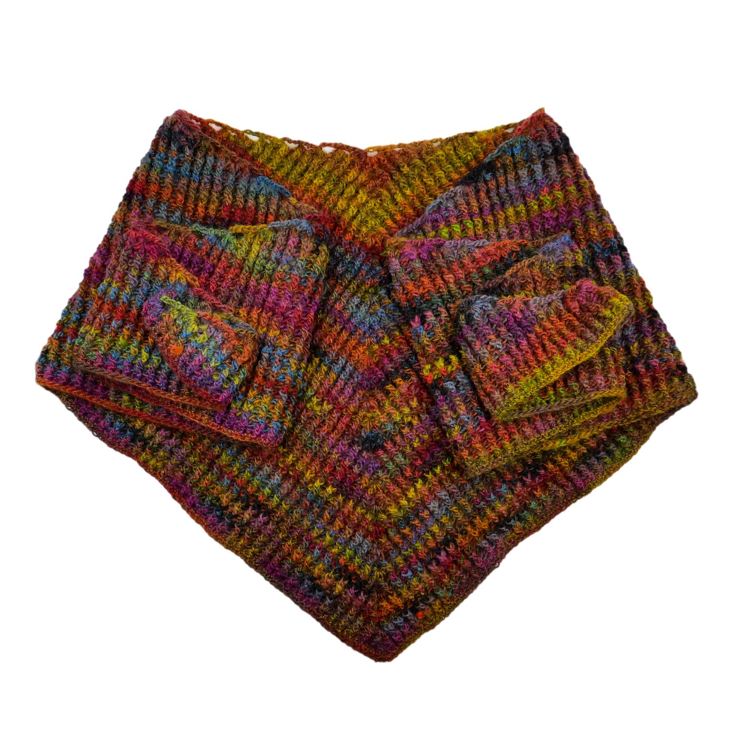Châle tricoté aux couleurs de l'automne