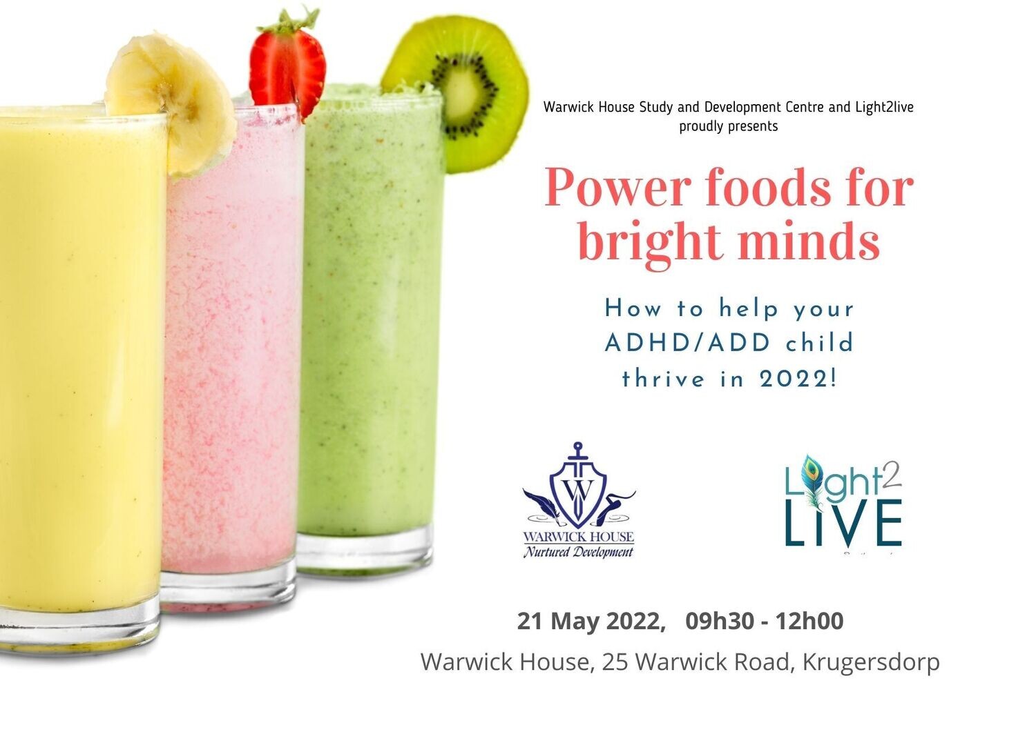 Event:  POWER FOODS for bright minds, 21 May 2022 (Krugersdorp)
