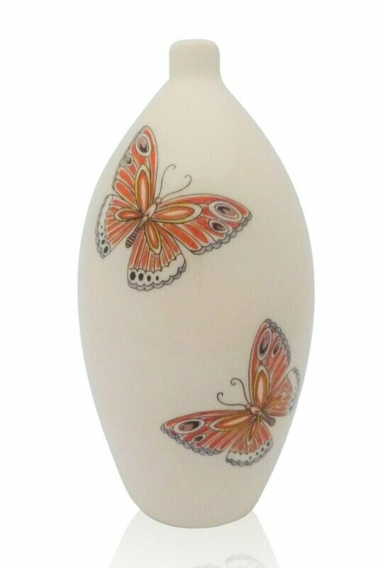 Urn "Vlinders Oranje" (model PU-3) hand beschilderd