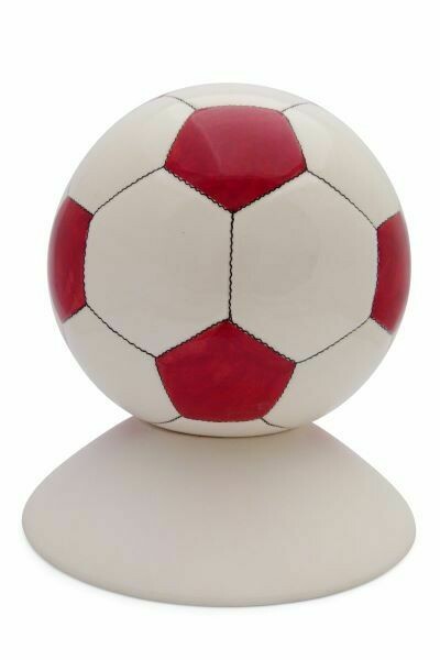 Voetbal urn (vlakken rood-wit of zwart-wit) - hand beschilderd - 3 formaten