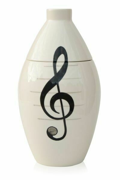 Urn "Muzieksleutel" (model PU-1) hand beschilderd