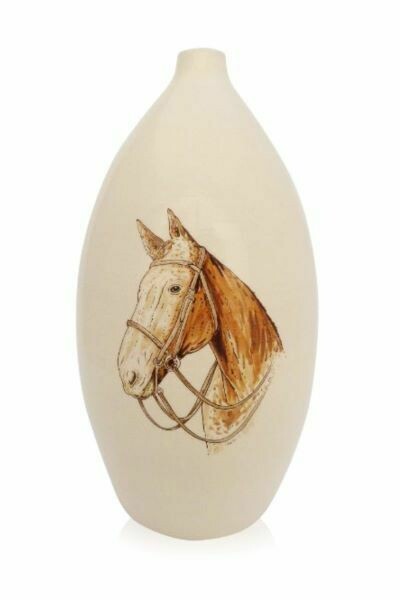 Urn "Paard" (model PU-3 of PU-2) hand beschilderd