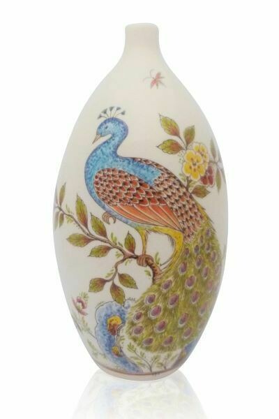 Urn "Pauw speciaal" (urn PU-3) hand beschilderd