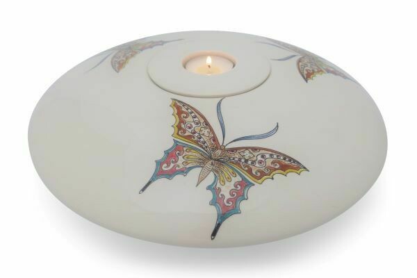 Urnschaal "Vlinders jugendstil" (model PU-7) hand beschilderd