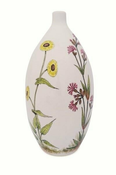 Urn "Wilde Bloemen" (model PU-3) hand beschilderd