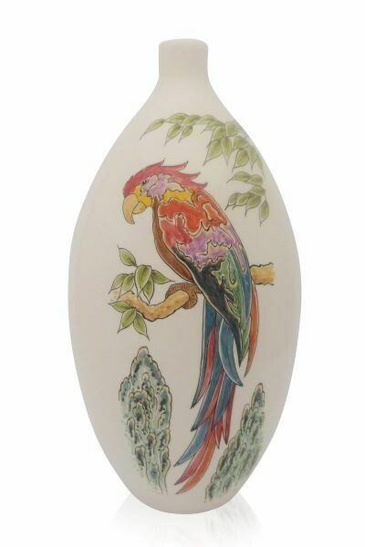 Urn "Papegaai" (urn PU-3) hand beschilderd