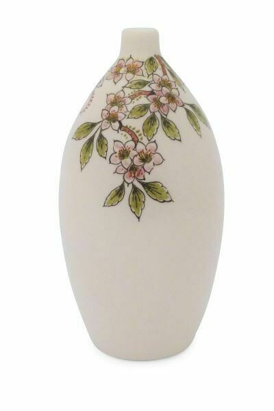 Urn (Mini urn)  "Bloesem" - 10 cm of 16 cm (hand beschilderd)