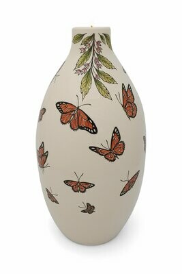 Urn "Monarch Vlinders" (hand beschilderd) met of zonder waxinelichtje