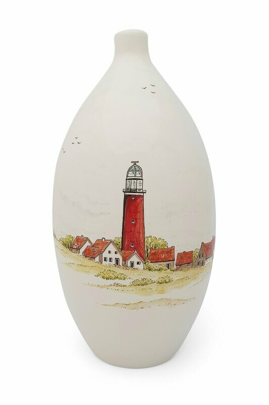 Urn "Vuurtoren Texel" (model PU-3) hand beschilderd