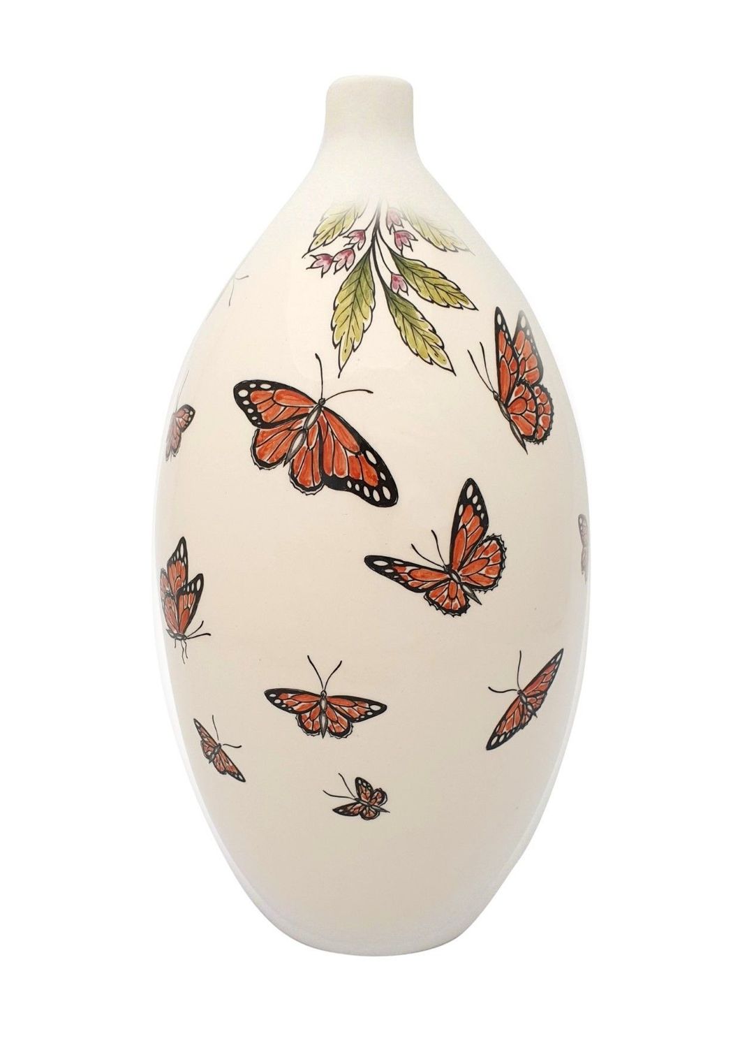 Urn "Monarch Vlinders" (hand beschilderd) met of zonder waxinelichtje