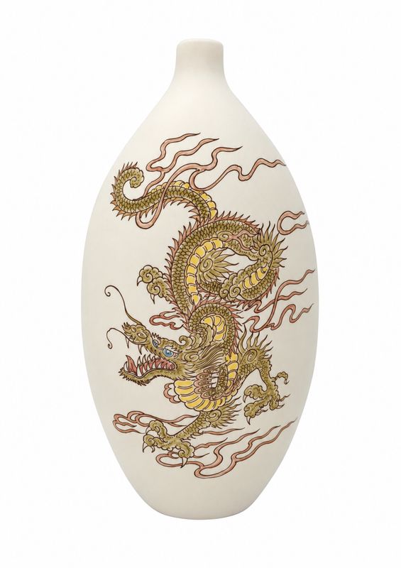Urn "Chinese Draak" (model PU-3) hand beschilderd