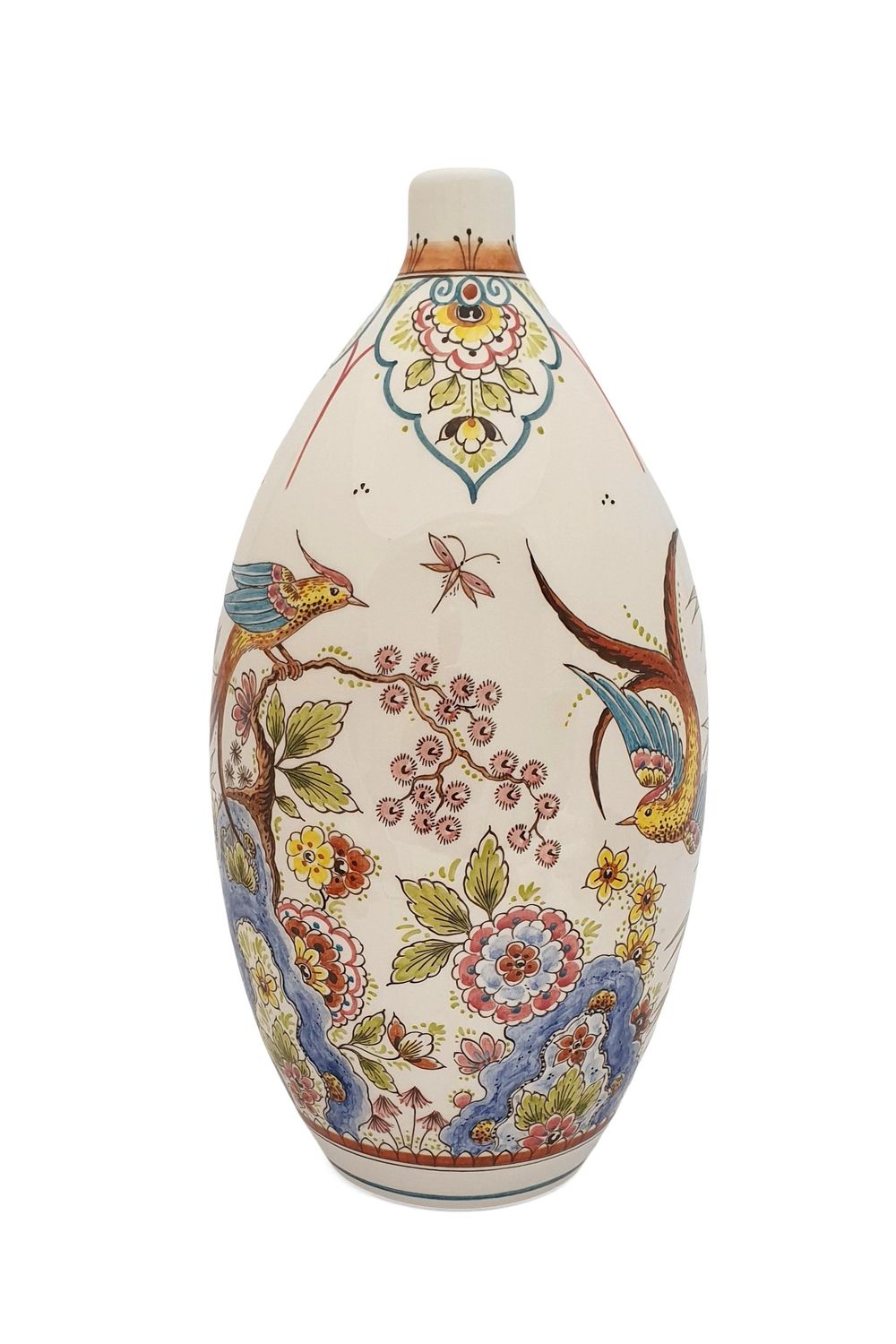 Urn "Paradijsvogels - Vogel met bamboe" (urn model PU-3) hand beschilderd BL-8024