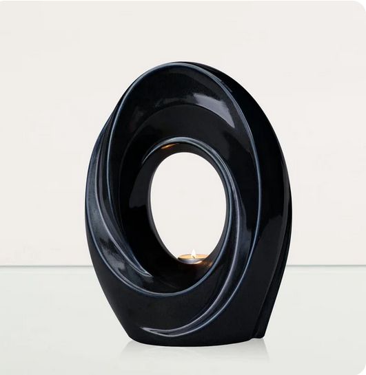 Kleurglazuur urn model "De Passage" in kleur Glanzend Zwart (inhoud 3.2 liter) - PLV-11