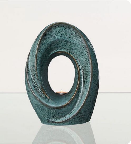 Kleurglazuur urn model "De Passage" in kleur Blauw-groen gemeleerd (inhoud 3.2 liter) - PLV-02