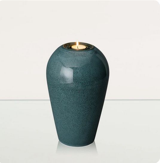 Kleurglazuur urn model "Serenity" in kleur Blauw-groen gemeleerd (inhoud 3.3 liter) - PLV-23