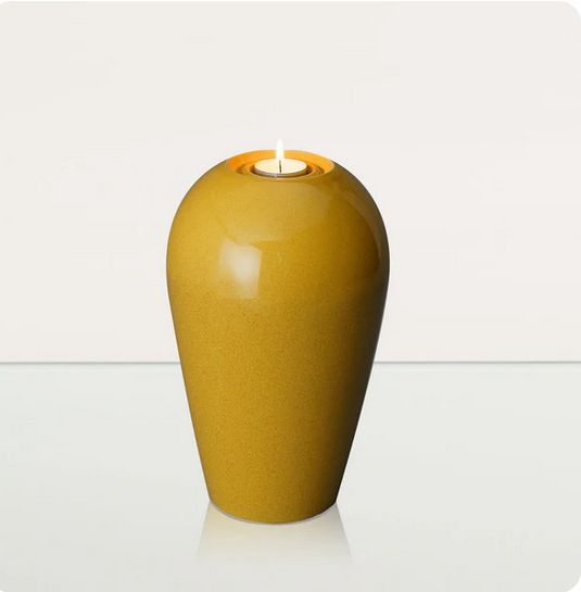 Kleurglazuur urn model "Serenity" in kleur Oker-geel (inhoud 3.3 liter) - PLV-25