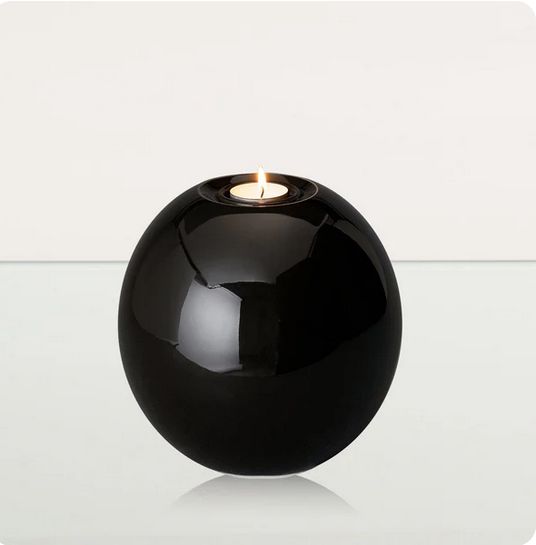 Kleurglazuur urn model "Harmony" in kleur Zwart (inhoud 3.2 liter) - PLV-22 Bolvorm