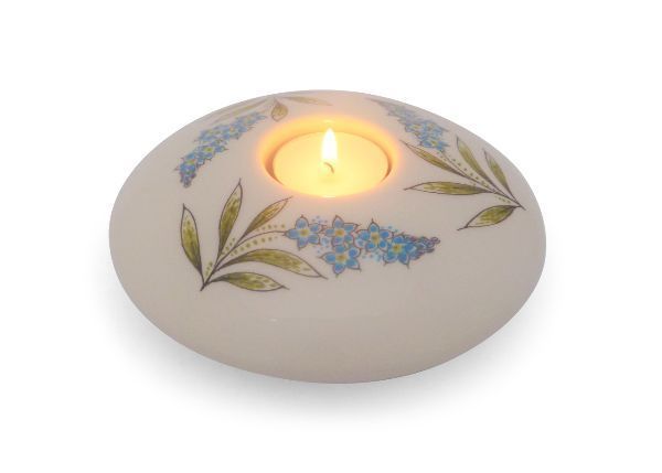 Urnschaal "Vergeet-me-nietjes" -  Ø 10 cm of  Ø 15 cm (hand beschilderd)