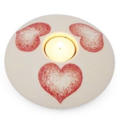 Urnschaal "Hart" -  Ø 10 cm of  Ø 15 cm (hand beschilderd)