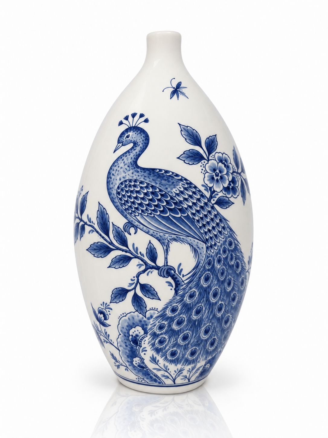 Urn "Pauw speciaal" (model PU-3) in Delfts Blauw - hand beschilderd