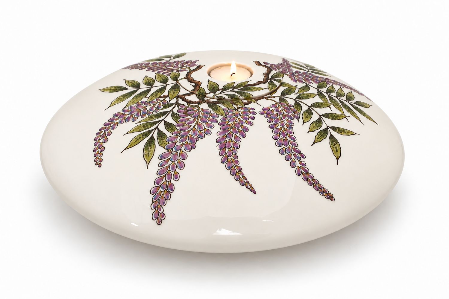 Urnschaal "Blauwe Regen" (Wisteria - model PU-7) hand beschilderd