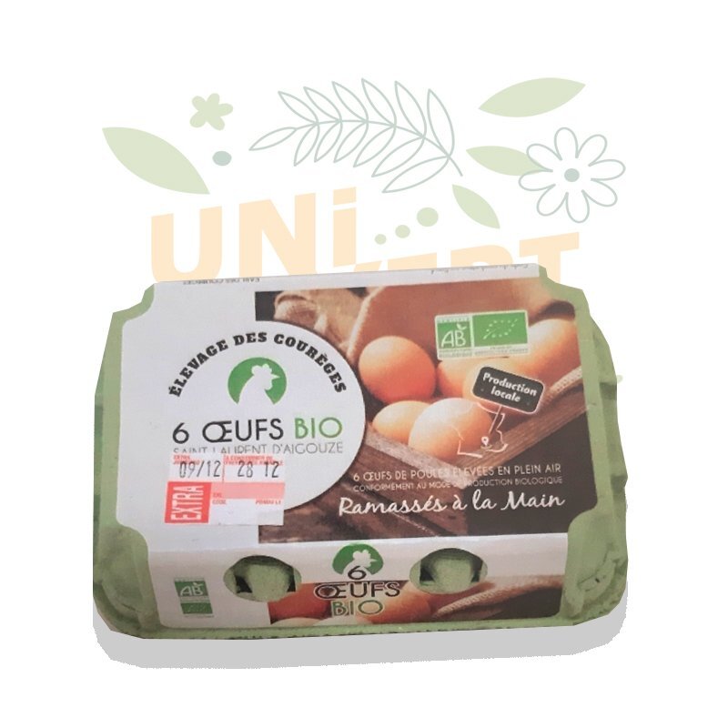 Oeufs BIO - la boîte de 6