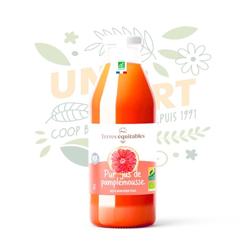 Pur jus de pamplemousse BIO - la bouteille 75 cl