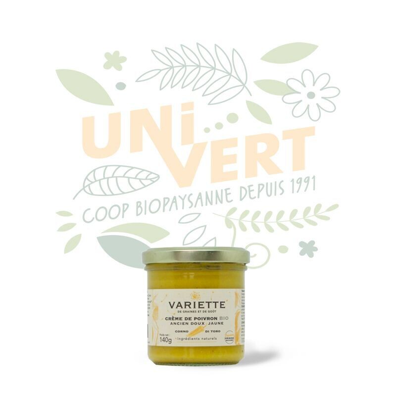 Crème de poivrons jaunes BIO - Le pot de 140gr