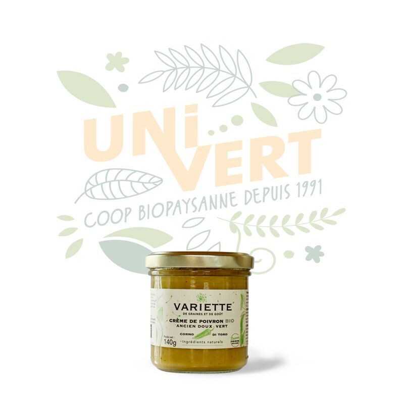 Crème de poivrons verts BIO - Le pot de 140gr