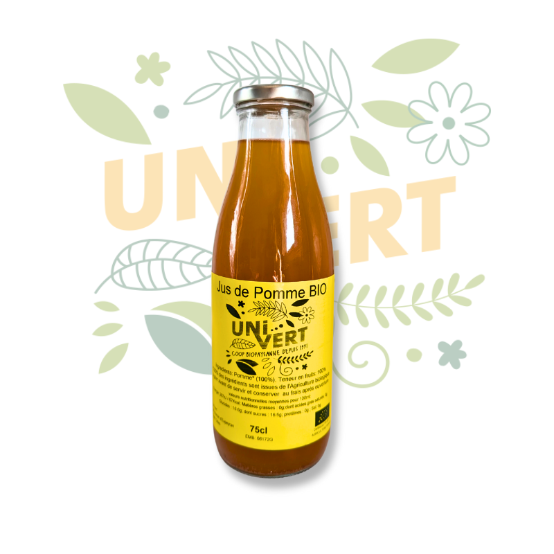 Pur jus de Pomme BIO - la bouteille 75 cl