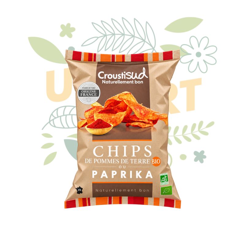 Chips Croustisud de pommes de terre bio au paprika