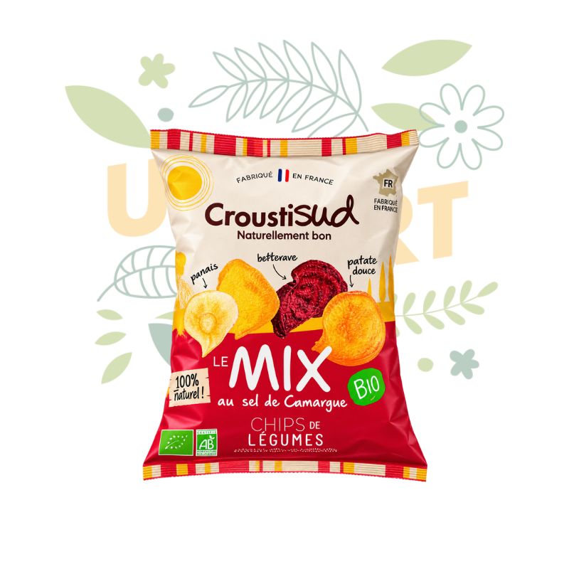 Chips Croustisud mix chips de légumes au sel de Camargue