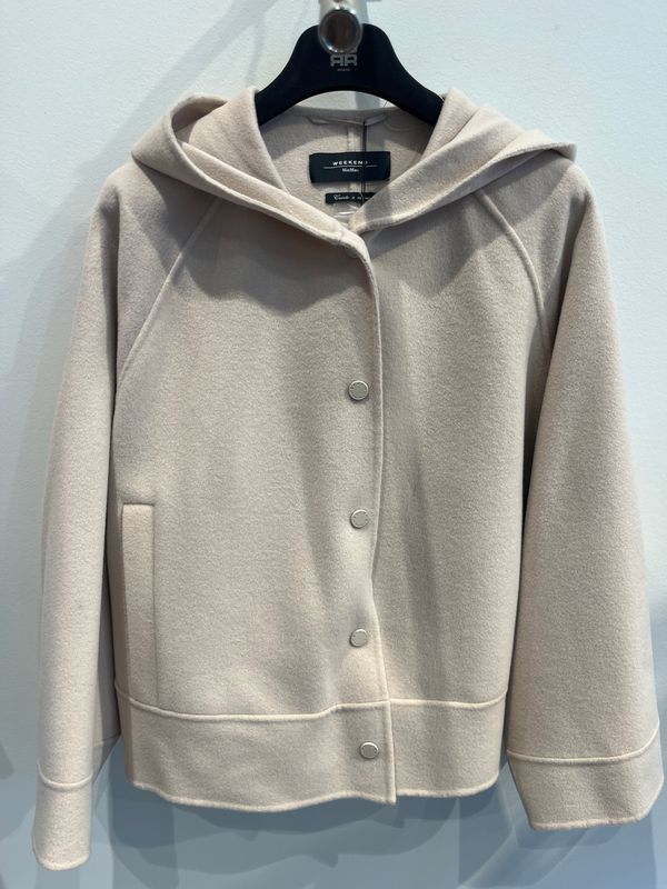 NIEUW KORTE MANTEL MET KAP MAX MARA
